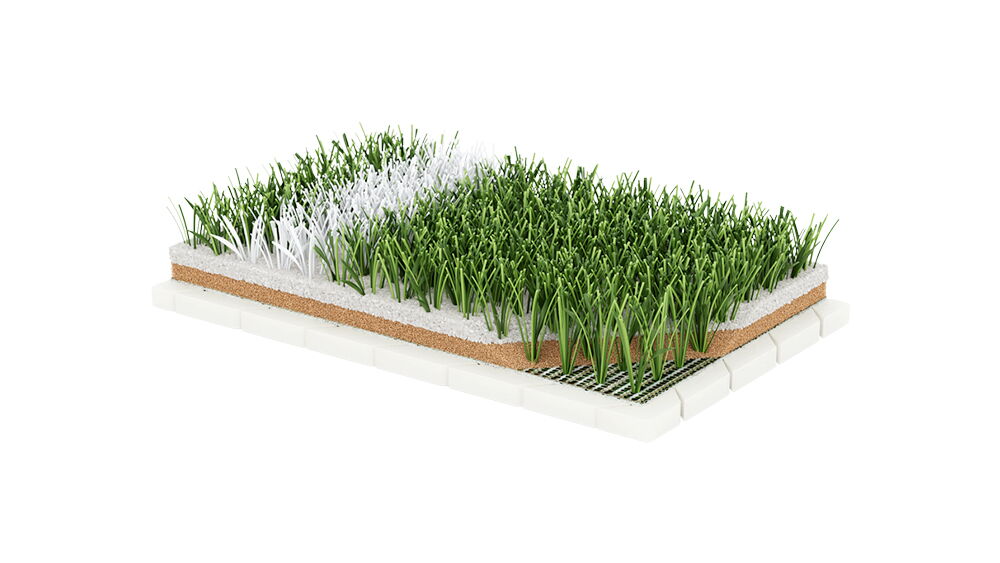 WXF trocellen glass sand - Ball on green turf field - Act Sports, the Premium Artificial Sports Turf Supplier